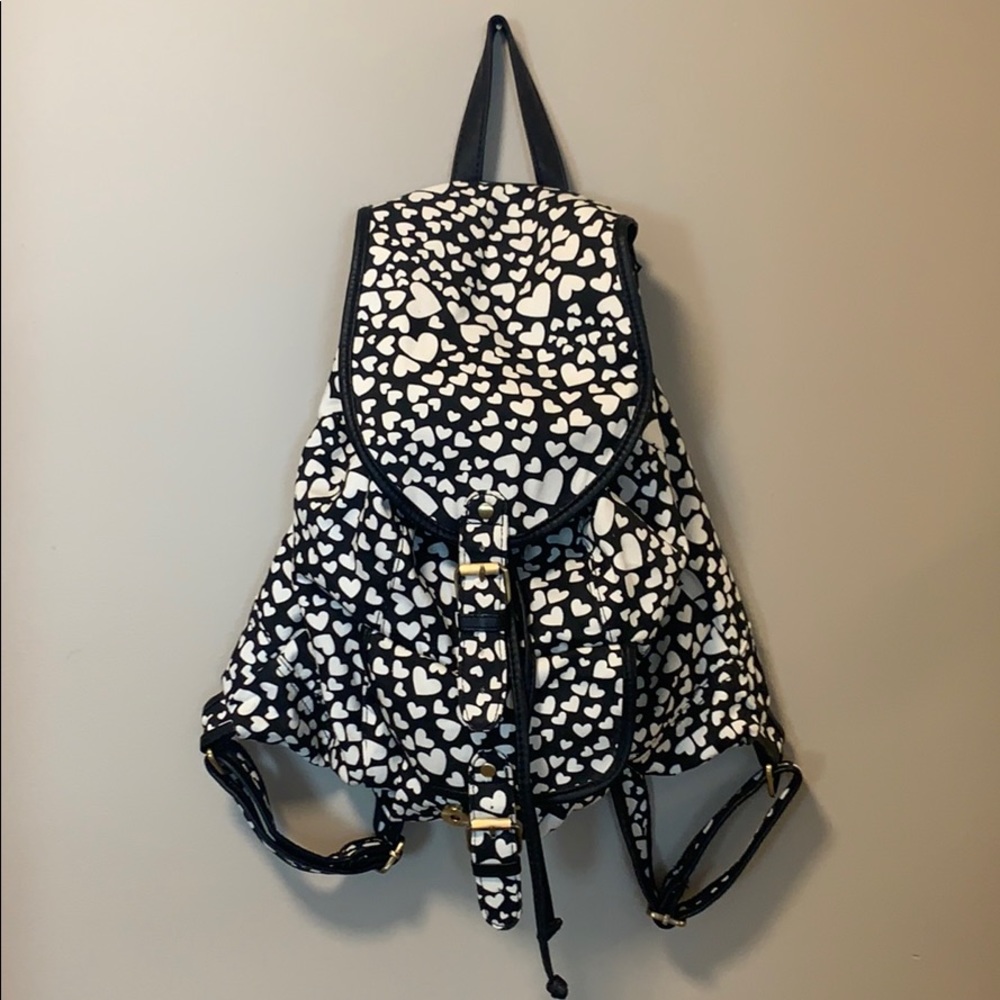 Black and white heart backpack